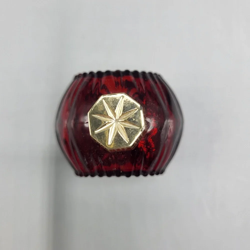 Vintage EMPTY Avon Charisma Cologne 1 fl oz Ribbed Ruby Red Glass Bottle Small